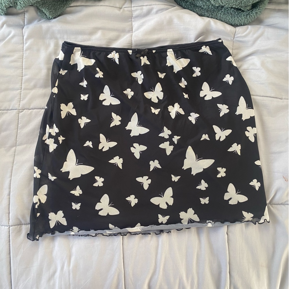 Butterfly Slip Mini Skirt